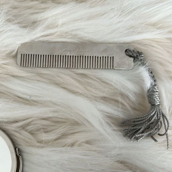 JUDITH LEIBER SUEDE EVENING BAG w/ COIN PURSE & STERLING COMB & MIRROR SET - Picture 9 of 11